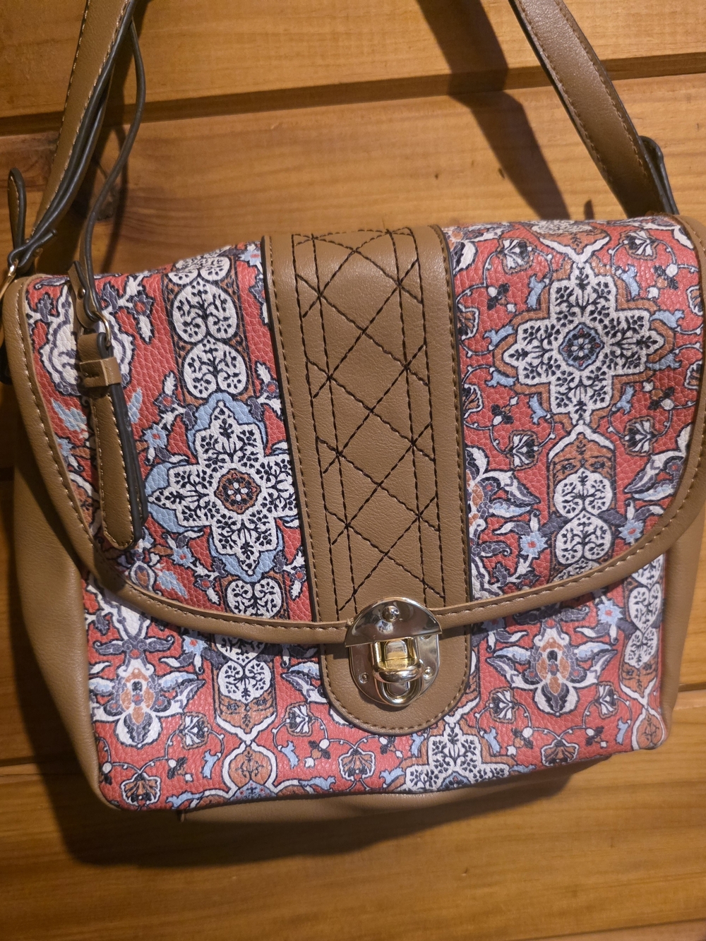 Nannette Red and Brown Crossbody Bag from Nanette Lepore.